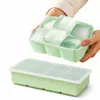 Forma de bolo de silicone de grau alimentício transfronteiriça com tampa, fácil de desenformar, resistente a altas temperaturas, para uso doméstico, forma de cubo de gelo de congelamento rápido de grande capacidade