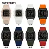 Reloj Sanda Simple Cuadrado Pequeño con Pantalla Única, Reloj Deportivo Multifuncional para Exteriores 50m Resistente al Agua, Reloj Electrónico Cuadrado para Estudiantes