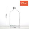 Botella de jugo nueva y creativa, botella de bebida, botella de vino plana, botella de café, bebida fría, leche, té, botella de vidrio plana vacía con hombro oblicuo y corte ligero