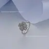 Anillo Giratorio Abierto para Alivio del Estrés con Diamantes, Versátil y de Alta Gama, Anillo Giratorio Color-Conservante Chapado en Cobre, Unisex, Mayoreo