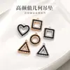 Colgantes de Collar Geométricos Cuadrados y Triangulares con Diamantes Incrustados y Técnica de Goteo de Aceite DIY Transfronterizos, Venta Directa del Fabricante, Se Pueden Mezclar al por Mayor