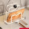Estante de Almacenamiento para Encimera de Cocina de Fábrica Fuente Estante Multifuncional para Tapas de Ollas Vertical sin Taladro Estante de Almacenamiento para Tabla de Cortar Espátula