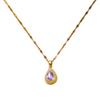 Temperamento y Versátil Collar Gota de Agua de Zircón Púrpura para Mujer Lujo Accesible Colgante Durian de Alta Gama Verano Nuevo Collar Cadena Clavícula