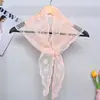 Bufanda Triángulo de Encaje Bordado para Primavera y Verano para Mujer, Bufanda de Seda Hueca de Crisantemo de Color Sólido, Pañuelo Ligero, Bufanda Versátil para el Cuello, Venta al por Mayor Transfronteriza