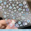 Pegatinas para Uñas con Flores Secas Simuladas Estilo Nuevo Flores Florecientes de Primavera Jardín de Monet Florales Pequeños en Relieve de Flores Secas