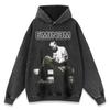 Moletom com Capuz Retro Americano 420g Flor Frita Terry Oversize Marca de Moda High Street Homens e Mulheres Hip-Hop Moda de Rua Transfronteiriço