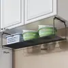 Prateleira de Armazenamento para Cozinha, Pendurada sob o Armário de Parede, Prateleira Multifuncional para Pratos e Utensílios