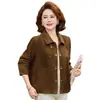 Elegante chaqueta corta con cuello de solapa para mujer, nueva colección primavera/otoño 2026, ropa moderna y elegante para madres y mujeres de mediana edad, hecha de gamuza sintética