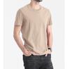 Camiseta Masculina de Algodão Puro Manga Curta Cor Sólida Tendência Versátil Casal Slim Fit Estudante Adolescente Camisa Básica Esportes