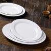 Plato de melamina imitación porcelana, plato ovalado blanco para pescado, plato comercial, vajilla para restaurante.