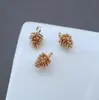 Cobre Fundido Chapado en Oro de 14K Colgante de Piña Flor de Campana Capullo de Flor Pendientes Hechos a Mano DIY Pasador Pulsera Accesorios para Ropa
