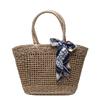 Bolso de Paja Nicho Francés Bolso de Crowdsourcing Bolso de Hombro Versátil Bolso de Playa Artístico para Mujer Nuevo Coreano ins 2020