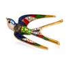 Comércio exterior transfronteiriço Europa e Estados Unidos pintura a óleo de alta qualidade andorinha strass broche casaco pássaro pino esmalte animal corsage