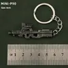 Mini Acessórios PUBG P90 S686 DP-28 Chaveiro de Liga Metálica Modelo de Arma Brinquedo Pequeno Ornamento