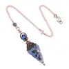 Suministro Transfronterizo Colgante Péndulo de Cristal de Color Rojo Antiguo Soporte de Flores Retro Resina Cónica Hexagonal Ágata Grava Péndulo