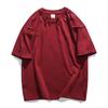 Playera pesada de algodón de 230 g de manga corta para jóvenes, color sólido, cuello redondo, casual, holgada, de media manga, fabricante en stock