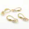 Ganchos para Oreja de Cobre Chapado en Oro de Color Fuerte y Duradero con Zirconitas Incrustadas y Argollas Colgantes Ganchos para Pendientes DIY Accesorios para Joyería de Oreja Materiales