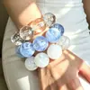 Moda Retrô Assimétrica Europeia e Americana Transfronteiriça Resina Ccb Prata Quebrada Turquesa Conjunto de Pulseiras com Contas Pulseira Maillard