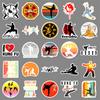 50 Stickers de Graffiti de Kung Fu Personalizados Transfronterizos de Venta Caliente Estilo Chino Cool Decorativos para Carcasa de Teléfono, Equipaje