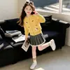Cardigan Suéter de Malha para Meninas Primavera Outono 2026 Novo Estilo Moda Infantil Elegante Jaqueta Crianças Médias e Grandes Meninas Pequenas Top
