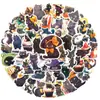 50 Gato Preto Desenho Animado Transfronteiriço Personalizado Não Infrator Mala Laptop Capa de Celular À Prova d'Água Adesivos para Caderno de Mão
