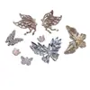 Accesorios Decorativos para Peineta de Boda Hechos a Mano Estilo Antiguo Aleación Hueca Base Plana Mariposa de Pedrería Simétrica Materiales