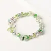 Pulsera de Círculo Único de Grava de Citrino Natural Pulsera de Cuerda Elástica de Piedra Cruda Asimétrica Estilo Fresco, Sencillo y Versátil