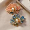 Broche Flor de Peônia Rosa de Alta Qualidade para Mulheres Exquisito Simples Novo Chinês Corsage Decorativo Elegante Flor Liga Fivela Hanfu