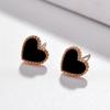 Estilo coreano Moda Elegante Titânio Aço Em Forma de Coração Brincos Vermelhos Simples Rosa Ouro Estudante Mori Brincos Jóias