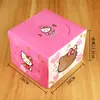 Caixa de Bolo Portátil com Janela Aberta 4 Polegadas Caixa de Bolo de Aniversário Infantil Desenho Animado 4 Polegadas Adicional Caixa de Embalagem para Mousse Confeitaria