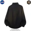 Sudadera de alta calidad con media cremallera y cuello alto de la marca NASA para hombre, un top a rayas casual, de corte holgado, moderno y versátil para otoño