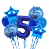 Nuevos globos de decoración para fiesta de cumpleaños con temática oceánica, conchas, caracolas, cangrejos, ballenas, globos decorativos de papel de aluminio para ventas transfronterizas