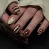 Le Fan Venta Caliente Transfronteriza Uñas Portátiles de Lunares Manicura Europea y Americana Comercio Exterior Uñas Postizas Rayadas Piezas de Uñas Piezas de Uñas Portátiles