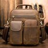 Bolso de Hombre Malute Bolso Bandolera Cruzado de Cuero Genuino para Hombre de Cuero Crazy Horse Vintage Europeo y Americano Bolso de Mano de Alta Gama