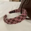 Celebridade da Internet Luxo Leve Lã Grossa Topo Craniano Aro para Cabelo Feminino 2024 Novo Faixa de Cabeça com Sensação de Alto Padrão Acessórios de Cabelo Simples Elegantes de Nicho