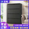 Gabinete Negro de Acero con Dos Cajones, Asas de Cuello de Cisne y Cerradura, Gabinete Bajo para Oficina, Archivador de Cajones de Pie, Diseño Simple