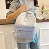 Mochila Bonita y Fresca para Mujer, Estilo Coreano Ligero, Gran Capacidad para Estudiantes de Secundaria y Preparatoria, Bolso Cruzado Casual Versátil, Bolso Cruzado de Bloques de Color