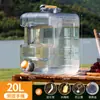 Cubo de Agua para Exteriores para Uso Doméstico, Cubo Cuadrado de PC de Grado Alimenticio con Grifo, Cubo para Agua Mineral Pura de Camping, Contenedor de Agua Vacío, Tanque de Almacenamiento de Agua