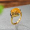 Anel Yilu prata S925 prata de lei banhado a ouro esmalte de cera de abelha superfície de nuvem auspiciosa anel incrustado moda nacional anel elegante