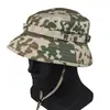 Gorro camuflado de aba curta, Chapéu Panama tático militar de aba redonda, Chapéu de pescador com proteção solar para caminhada ao ar livre e pesca para homens