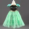 Vestido de Anna Elsa de Frozen Exportación Europea y Americana Ropa Infantil Vestido para Niñas Vestido de Festival para Niños