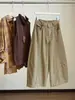 Calça casual de algodão lavado estilo coreano de perna larga para mulheres, nova coleção outono 2026, tamanho petite, caimento solto, cobre o quadril, emagrece, comprimento cropped