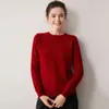26 Outono/Inverno Novo Suéter Feminino Gola Redonda Espesso 100% Cashmere Malha Solta Camisa Base Camada Interna Top