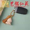 Pingente de Borla Esculpido em Madeira de Faia Deus da Lua, Chaveiro Criativo Yiming Xianyuan em Madeira de Jujuba, Pingente para Bolsa