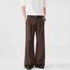 Pantalones Casuales Sueltos para Hombre Estilo Americano Moderno de Moda Pantalones Largos Caídos Cleanfit Color Sólido de Pierna Ancha