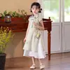 Qipao Feminino Modificado Estilo Tradicional com Barra Larga Vestido Longo Bordado Infantil 2026 Verão Novo Estilo Chinês Hanfu Fino