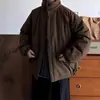 Chaqueta de Trabajo Retro Japonesa con Bolsillo Grande Abrigo de Algodón para Hombre Invierno Holgado Cuello Alto Casual Melange Abrigo de Algodón Cálido Moderno