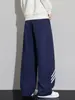 Pantalones Finos de Verano 2026 para Hombre, Pantalones Casuales de Pierna Ancha Estilo Americano a Rayas, Secado Rápido Deportivos Holgados Pierna Recta Marca de Moda Pantalones Largos