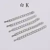 Corrente de extensão para colar artesanal diy acessórios de joias diy corrente de cauda de gota d'água 5cm-7cm corrente de cauda corrente de extensão de metal