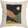 Funda de Almohada Abstracta Línea del Atardecer Arte Moderno Minimalista Sala de Estar Sofá Cojín para Ventana Abuhardillada Soporte Geométrico Personalización